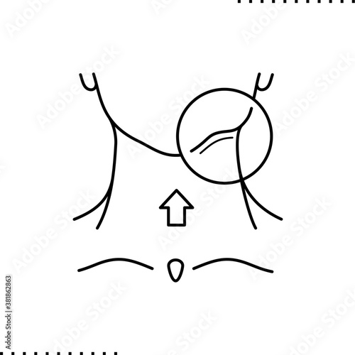 plastic surgery and chin correction vector icon in outlines