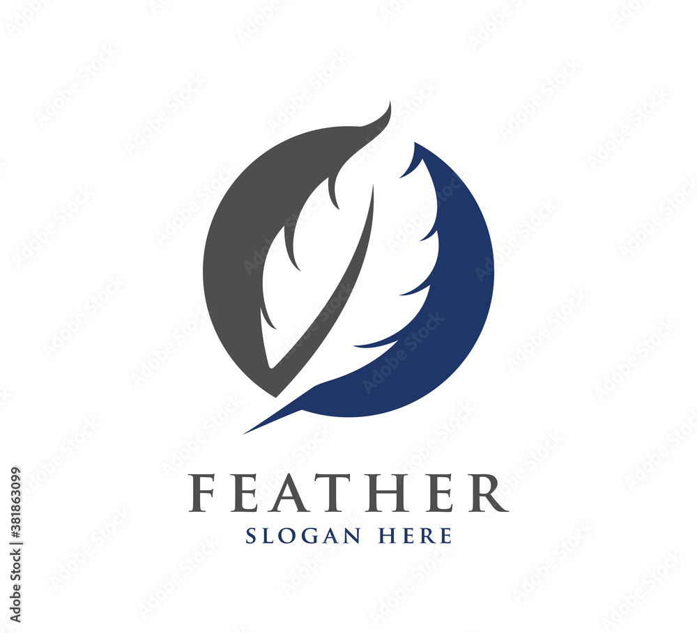 feather logo concept design template