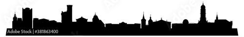 Obraz na płótnie Skyline der Stadt Göttingen mit Universität, Rathaus und vielen Sehenswürdigkeiten der Stadt.
w salonie