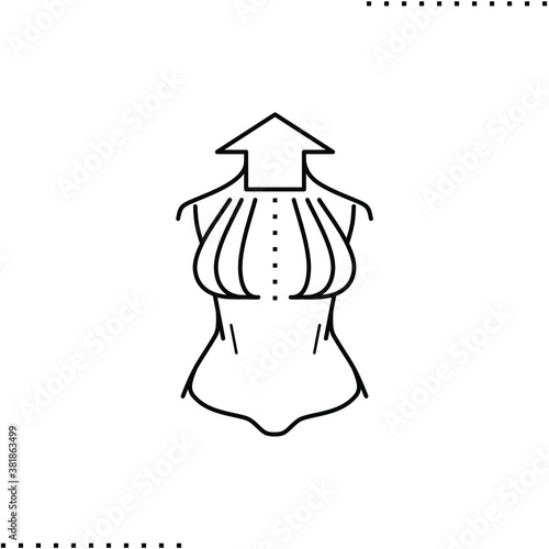 plastic surgery, breast shape correction, breast lift  vector icon in outlines