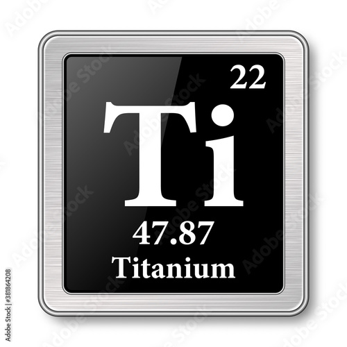 The periodic table element Titanium. Vector illustration
