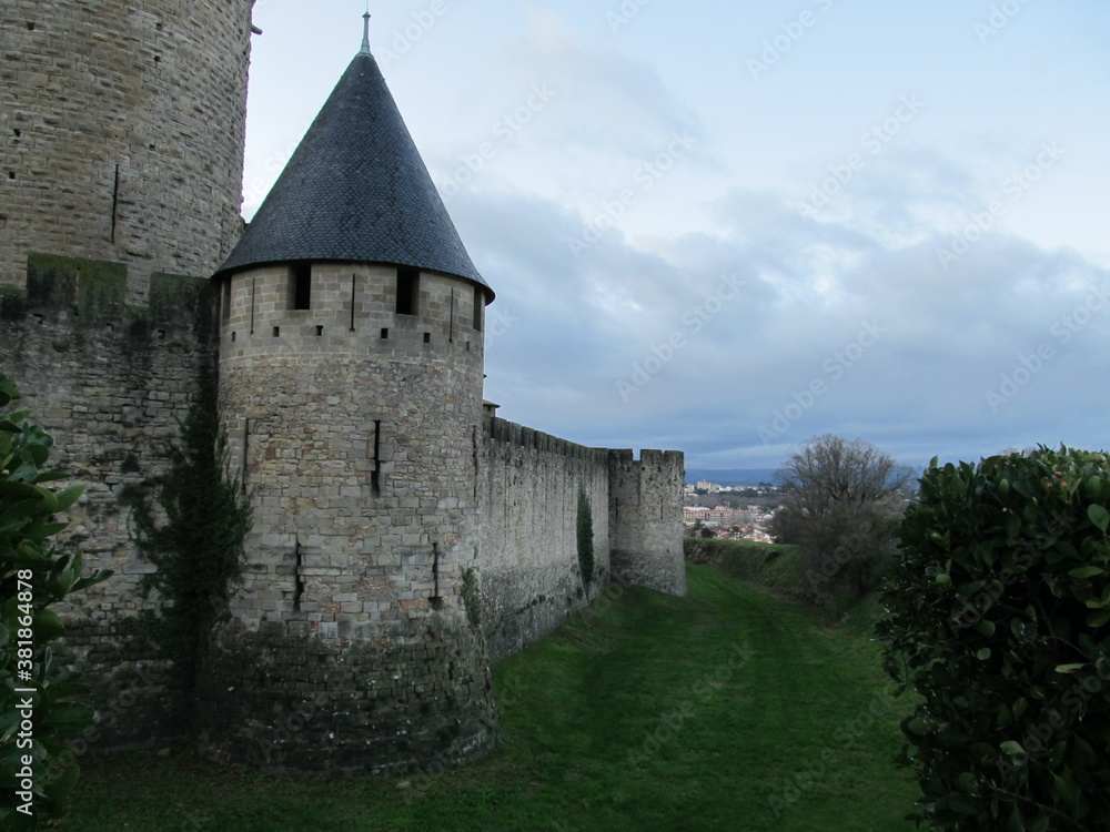 View point of Cite de Carcassonne, France