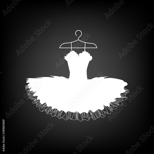 Ballet tutu on a hanger silhouette. Vector illustration of a dress for a ballerina.
