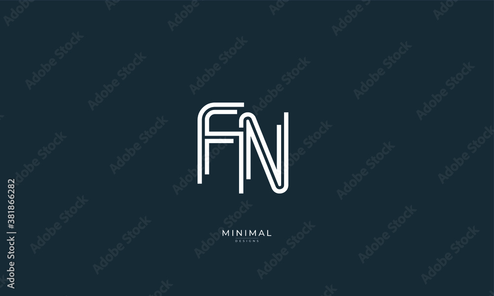 alphabet letter icon logo FN alphabet letter icon logo FN