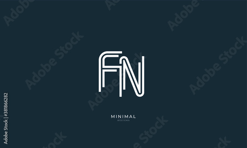 alphabet letter icon logo FN