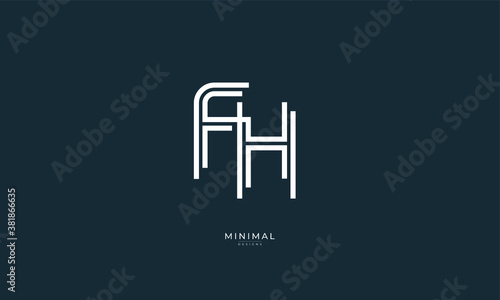 alphabet letter icon logo FH