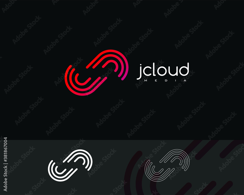 Modern letter and initial J technology logo geometric element innovation, lens, colorful identity design brand creative monogram idea Modern letter and initial J technology logo geometric element innovation, lens, colorful identity design brand creative monogram idea