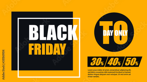 Yellow background promotion big price reduction in Black friday festival.