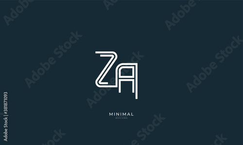 Alphabet letter icon logo ZA