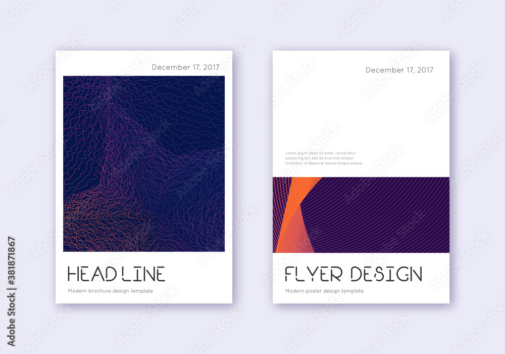 Minimal cover design template set. Violet abstract Minimal cover design template set. Violet abstract