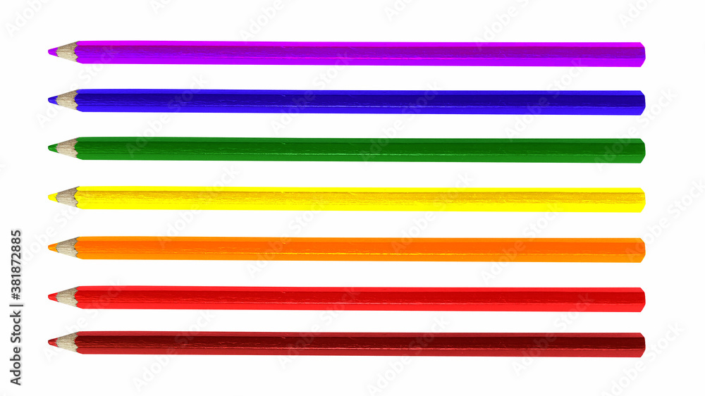 Multicolored pencils on a white background Multicolored pencils on a white background