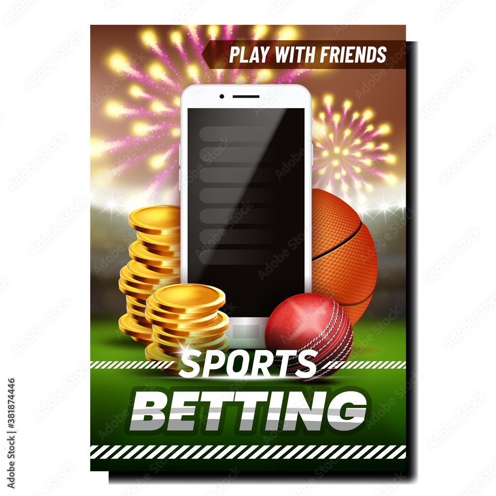 Sport Betting Online App Promotional Banner Vector