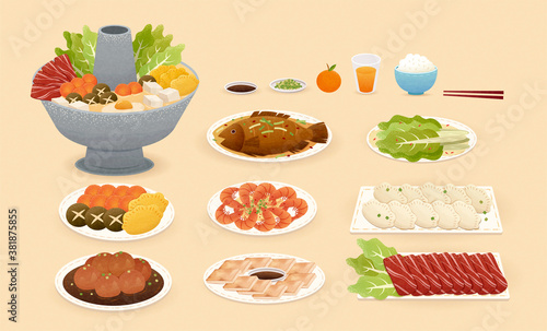 Chinese new year food element