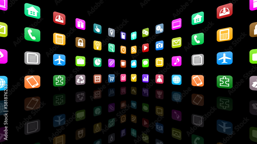 Technology Icon Network Symbol Digital devices on the Internet 3D illustration Technology Icon Network Symbol Digital devices on the Internet 3D illustration