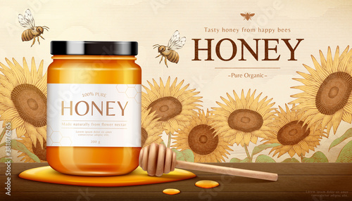 Sunflower honey promo banner