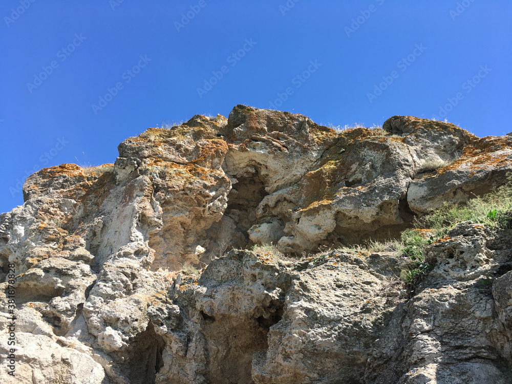 Rock against blue sky, summer Rock against blue sky, summer