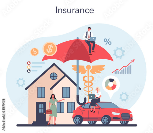 Insurance concept. Idea of security and protection of property