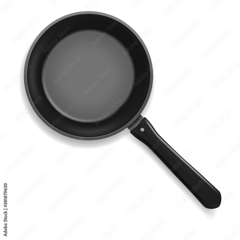 Realistic 3d Detailed Frying Pan with Handle . Vector Realistic 3d Detailed Frying Pan with Handle . Vector