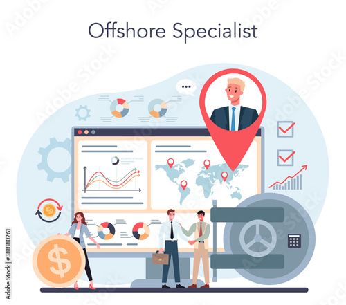 Offshore specialist or company concept. Professional businessman