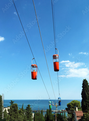 Crimea, Yalta / August, 2018: cable car