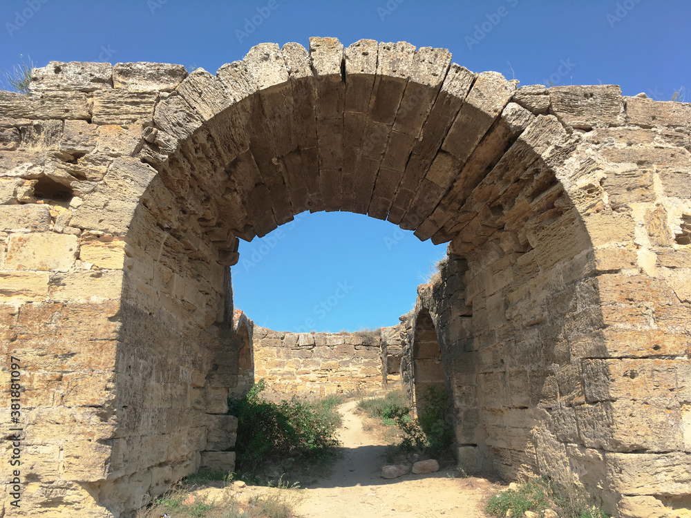 Crimea, Kerch / August, 2018: the Arch of the Turkish fortress Yenikale