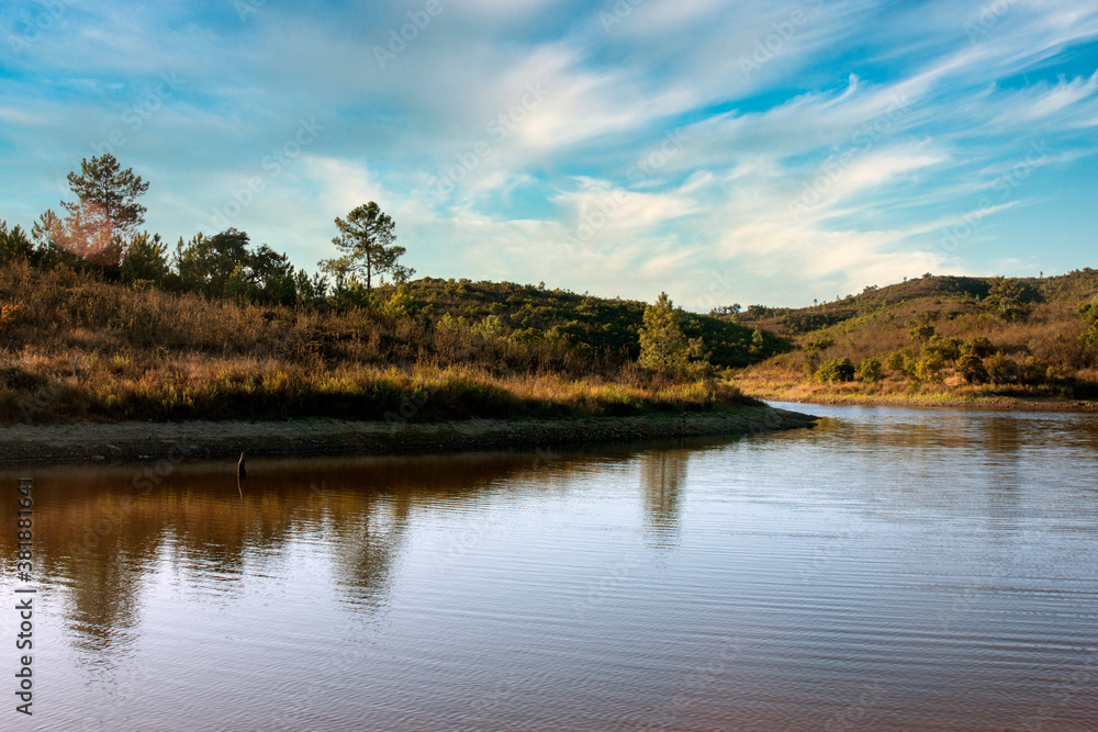Landscape of lake on the Algarve region