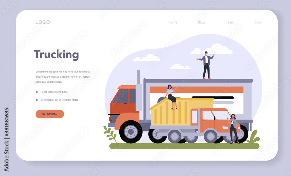 Transportation sector of the economy web banner or landing page. Transportation sector of the economy web banner or landing page.