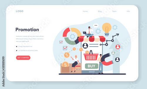 Trend watcher web banner or landing page. Specialist in tracking
