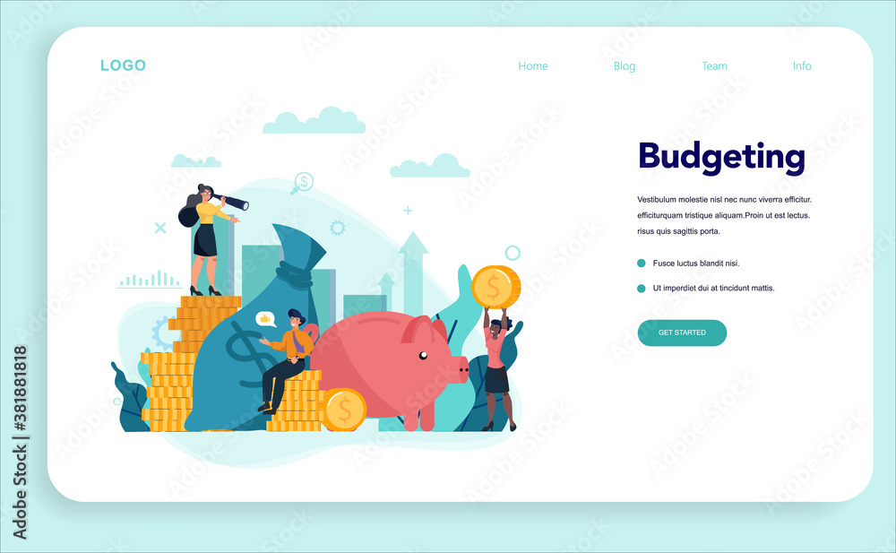 Economists concept web banner or landing page. Business people Economists concept web banner or landing page. Business people