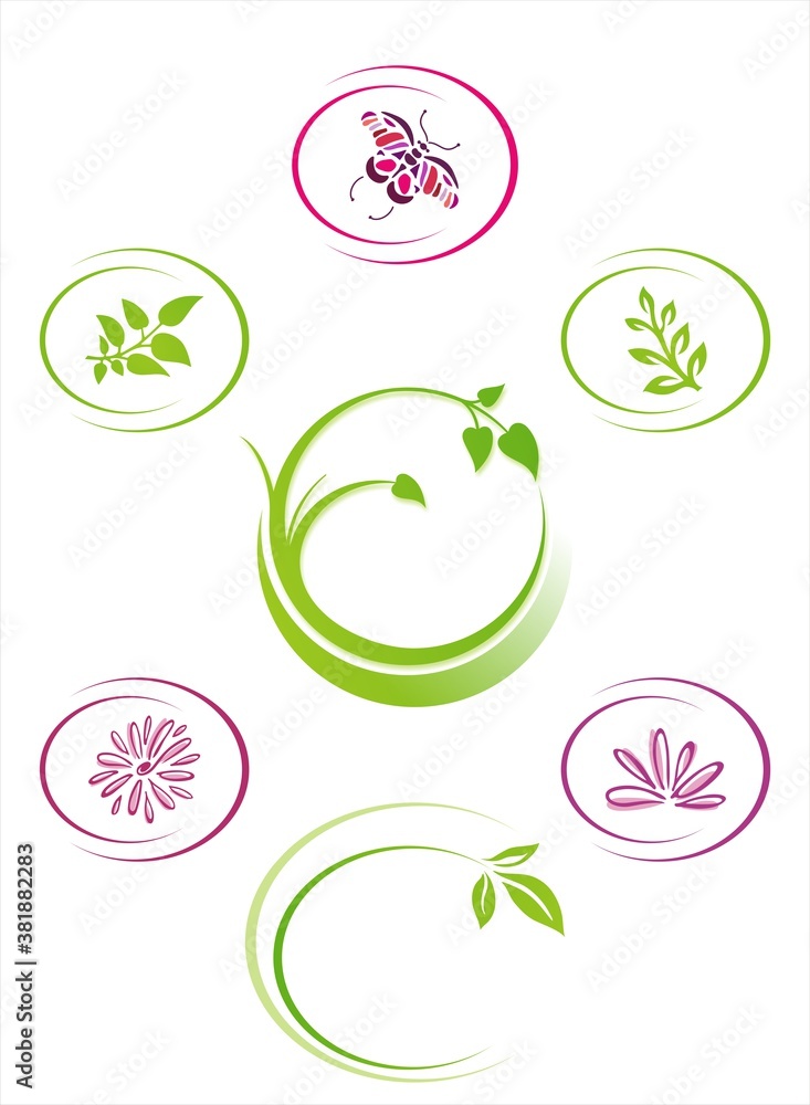 colourful nature icons, Eco friendly business logo design colourful nature icons, Eco friendly business logo design