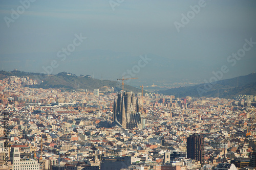 Obraz na płótnie The skyline of Barcelona, Spain w salonie