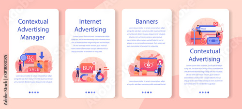 Contextual advertsing and targeting mobile application banner set.