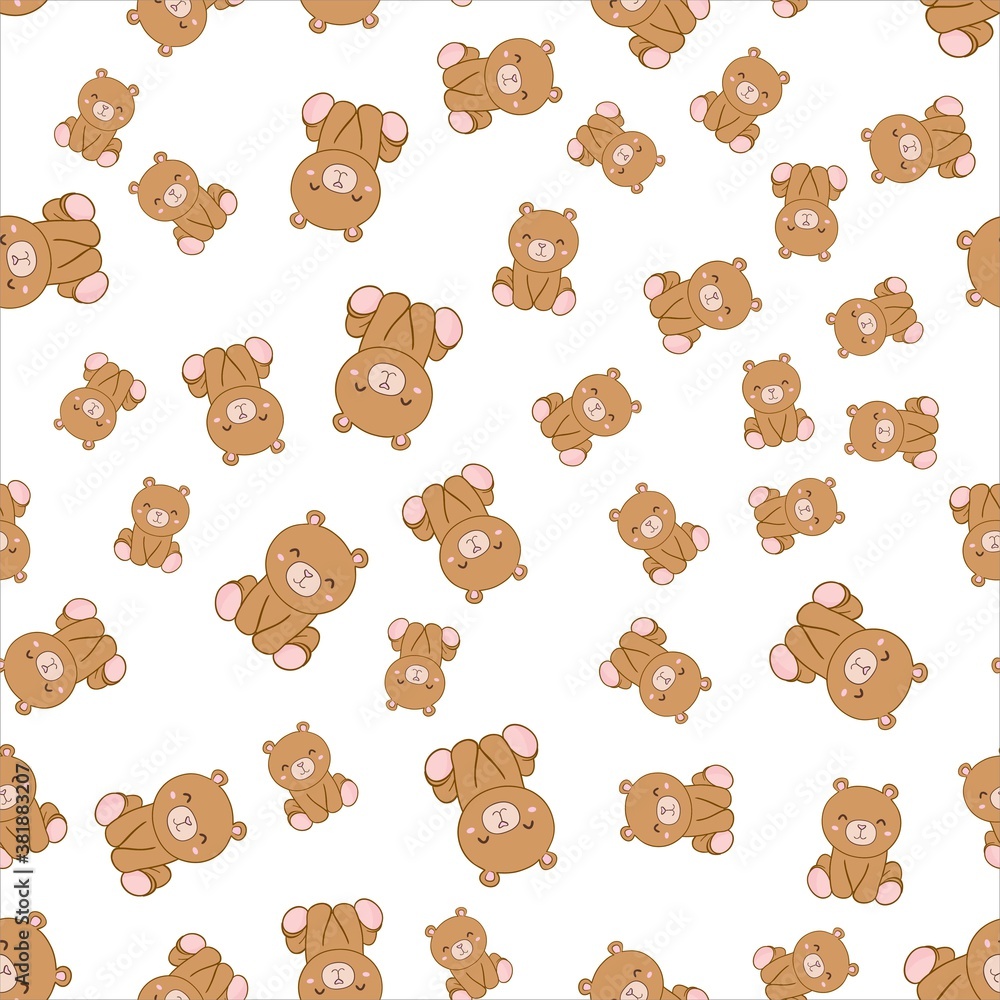 Baby teddy bear seamless pattern background Baby teddy bear seamless pattern background