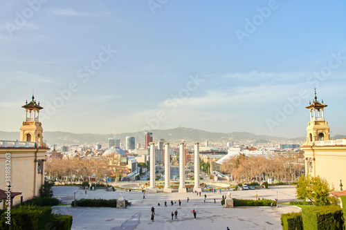 Obraz na płótnie The skyline of Barcelona, Spain w salonie