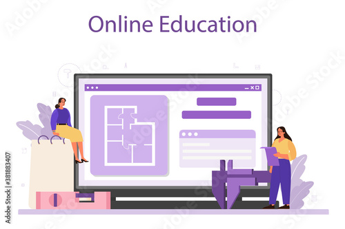 Professional interior designer online service or platform set.