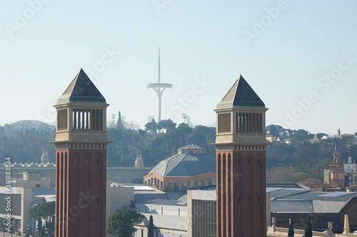 Obraz na płótnie The skyline of Barcelona, Spain w salonie