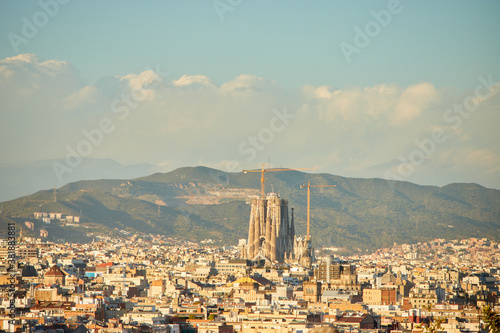 Obraz na płótnie The skyline of Barcelona, Spain w salonie