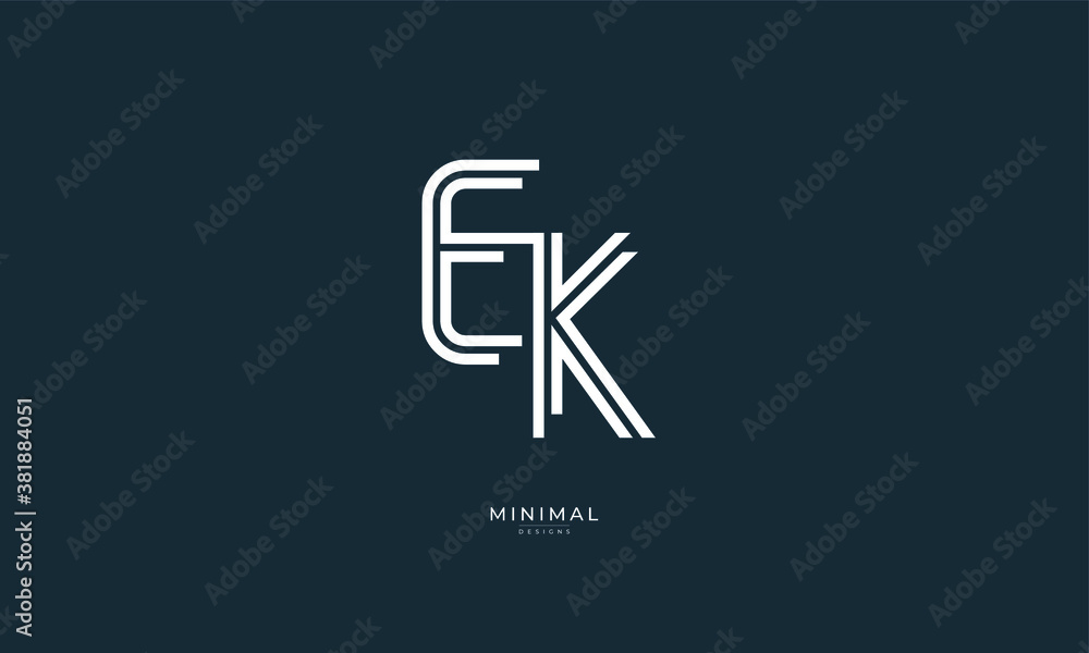 Alphabet letter icon logo EK Alphabet letter icon logo EK