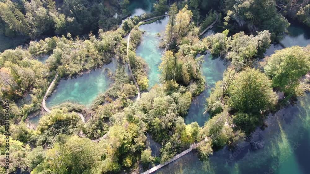 Aerial shot of Plitvice Lakes National Park (Plitvi_ka jezera) in Croatia,Europe Aerial shot of Plitvice Lakes National Park (Plitvi_ka jezera) in Croatia,Europe