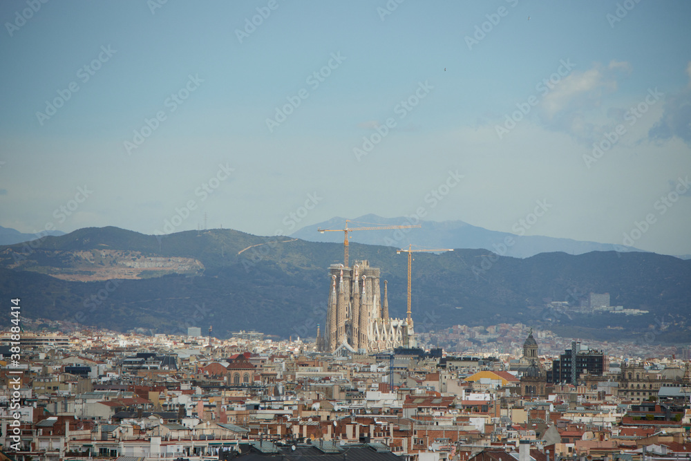 The skyline of Barcelona, Spain