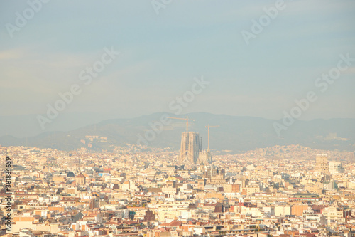 Obraz na płótnie The skyline of Barcelona, Spain w salonie