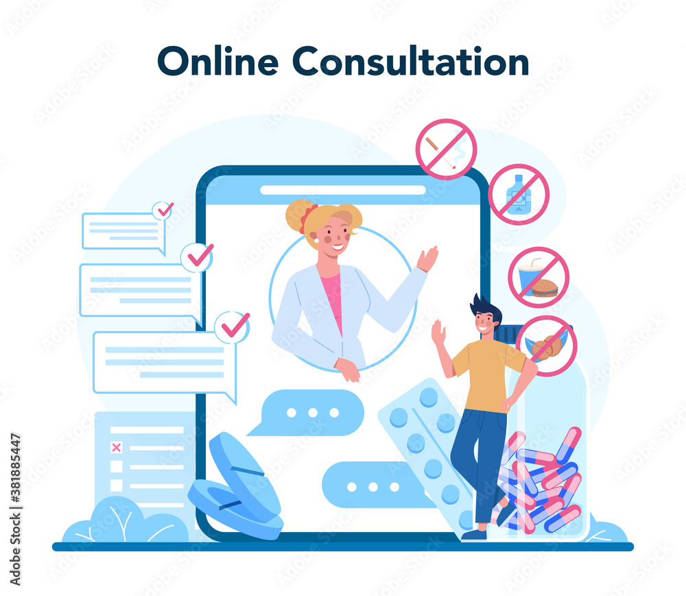 Cardiologist online service or platform. Idea of heart care Cardiologist online service or platform. Idea of heart care