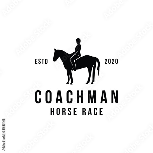 coachman silhouette Logo design Vector
