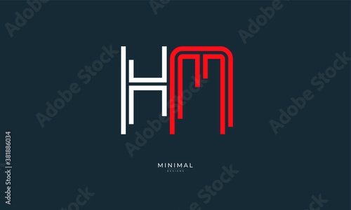 Alphabet letter icon logo HM