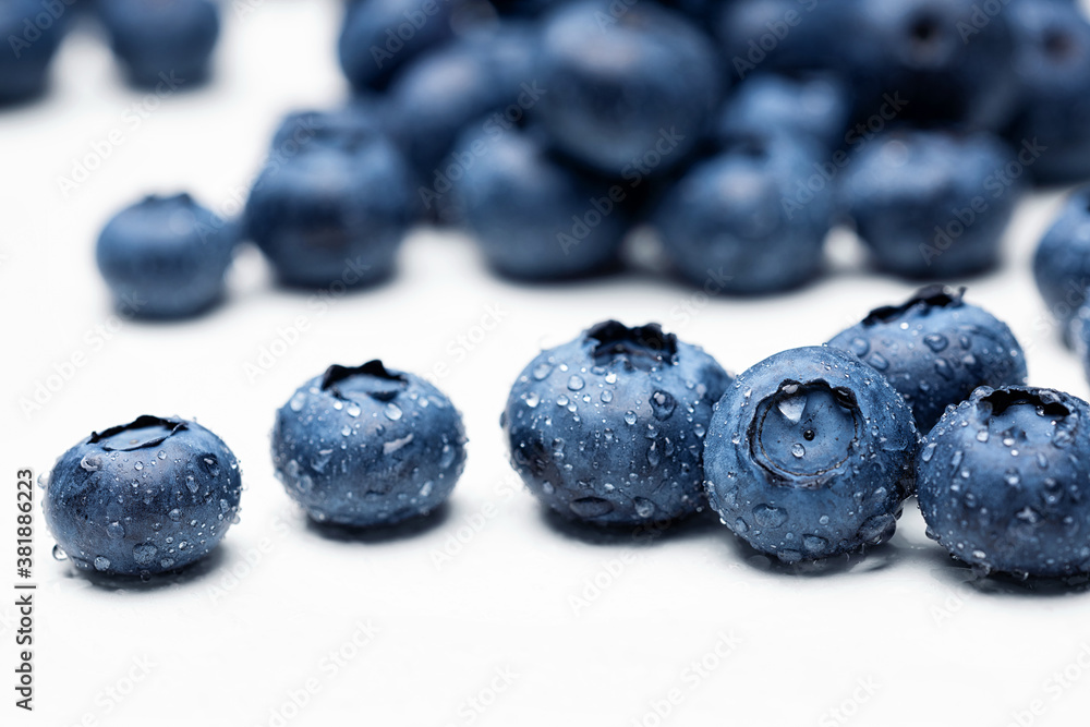 Blueberry fruit macro with dew drops background. Blueberry fruit macro with dew drops background.