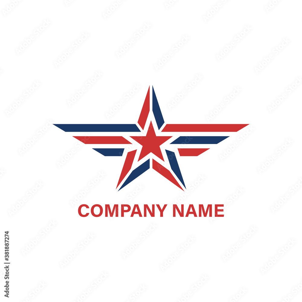Obraz premium Abstract star logo on white background.