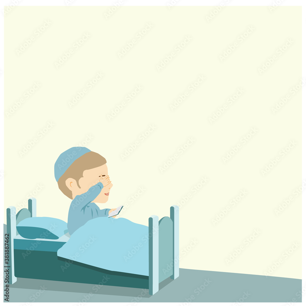 A Jewish boy, religious, Orthodox, wearing a skullcap - kippa, reads A Jewish boy, religious, Orthodox, wearing a skullcap - kippa, reads