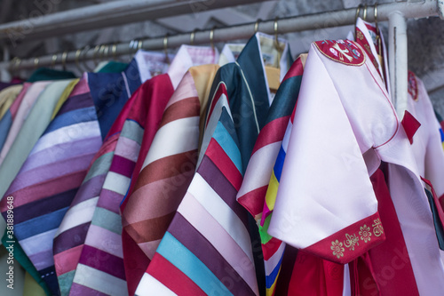 Korean traditional silk dress, The colorful Hanbok.