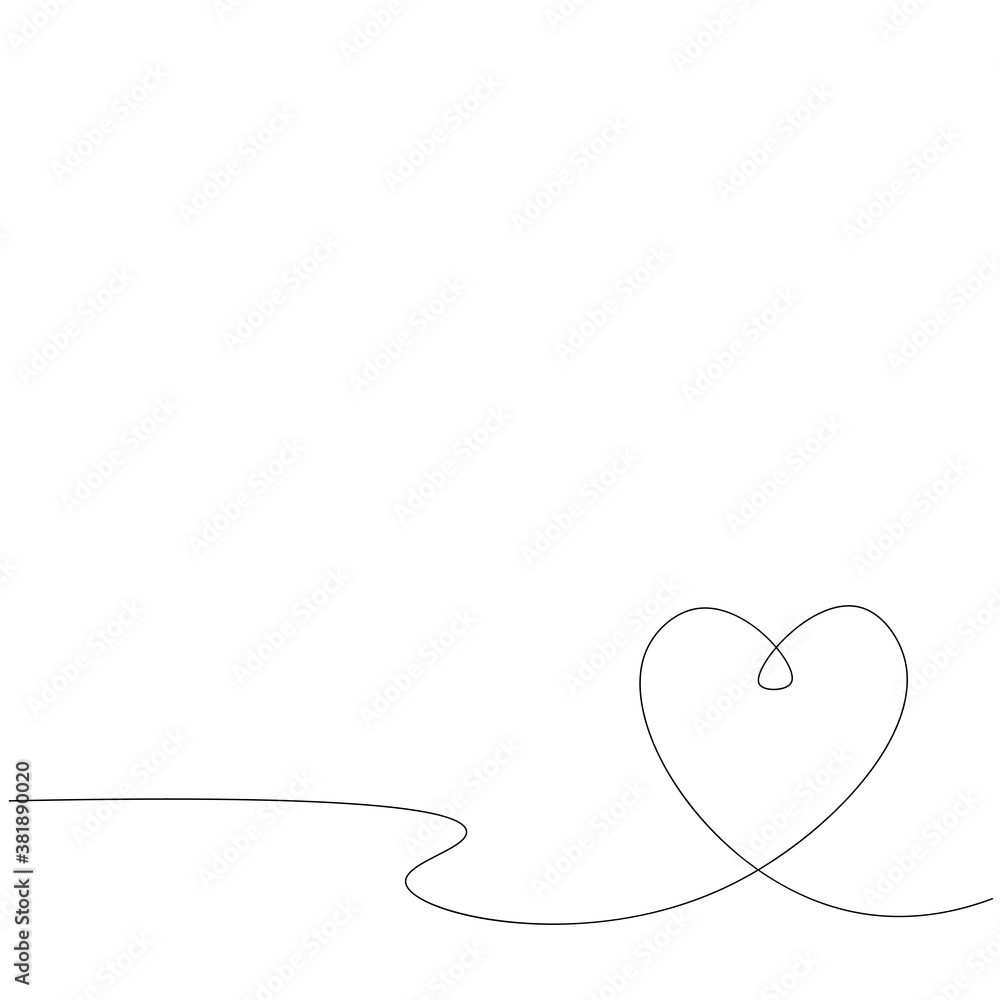 Heart drawing on white background, vector illustration