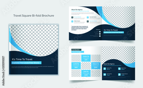Travel business square bifold brochure